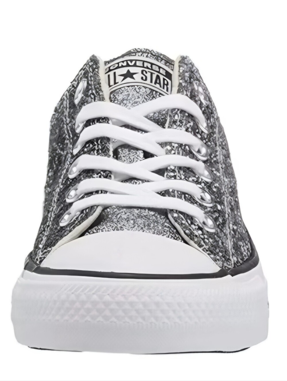 Converse Low Top Glitter Sneaker - Silver and White usa size 9 - Picture 2 of 14